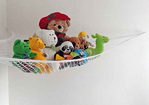 STUFFED-ANIMAL-HAMMOCK-LGE-Pet-Net-Storage-Tidy-Display -Stuffies-And-Toys-Durable-Corner-Wall-Net-Storage-Toy -Organizer-White-DE-CLUTTER-Now-With-Viva-Jumbo-Toy-Hammock-0-4 - Shop Kids  Parties